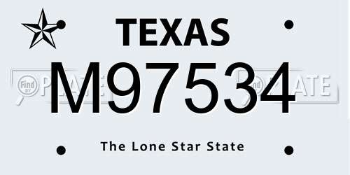 M97534 Texas License Plate