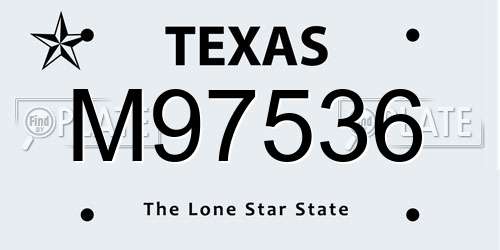 M97536 Texas License Plate