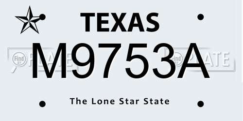 M9753A Texas License Plate
