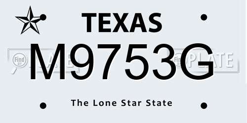 M9753G Texas License Plate