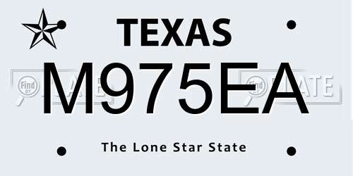 M975EA Texas License Plate