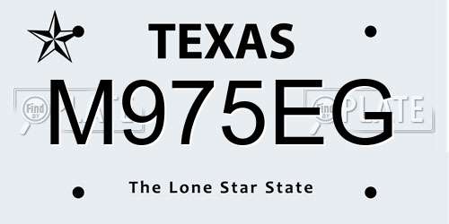 M975EG Texas License Plate
