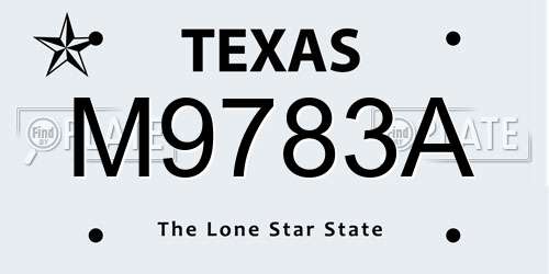 M9783A Texas License Plate