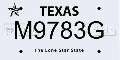 M9783G Texas License Plate