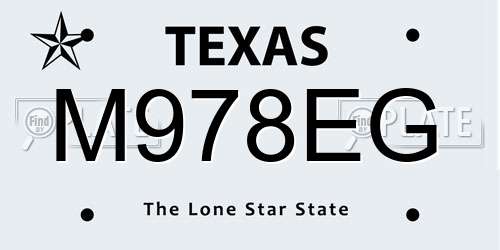 M978EG Texas License Plate