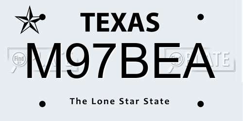 M97BEA Texas License Plate