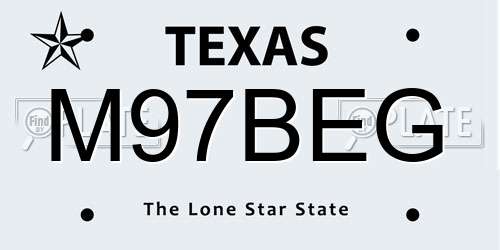 M97BEG Texas License Plate