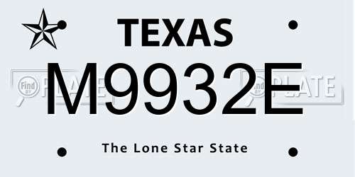 M9932E Texas License Plate