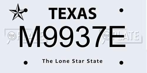 M9937E Texas License Plate