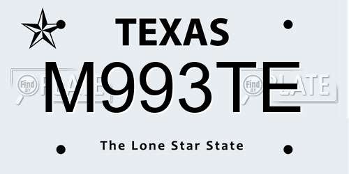 M993TE Texas License Plate
