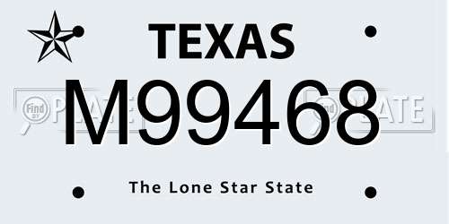 M99468 Texas License Plate