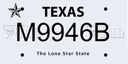 M9946B Texas License Plate