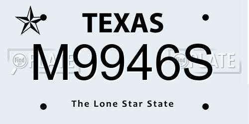 M9946S Texas License Plate