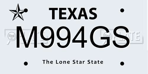M994GS Texas License Plate