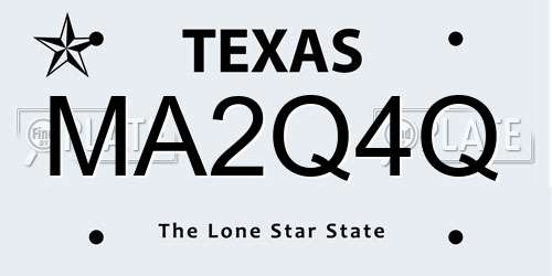 MA2Q4Q Texas License Plate