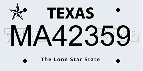 MA42359 Texas License Plate