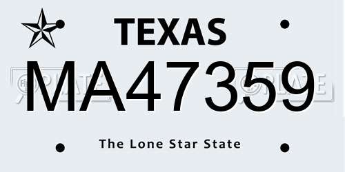 MA47359 Texas License Plate