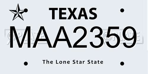 MAA2359 Texas License Plate