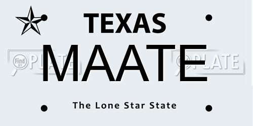 MAATE Texas License Plate