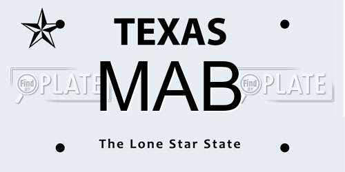 MAB Texas License Plate