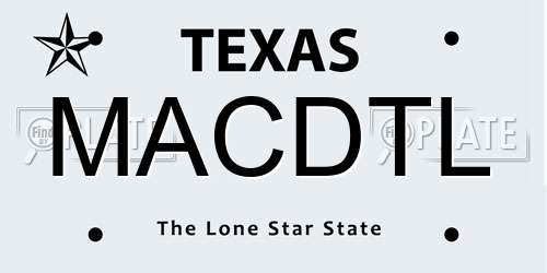 MACDTL Texas License Plate