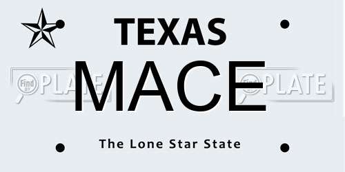 MACE Texas License Plate