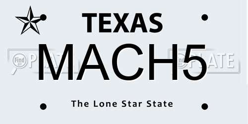 MACH5 Texas License Plate