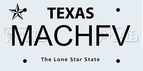 MACHFV Texas License Plate