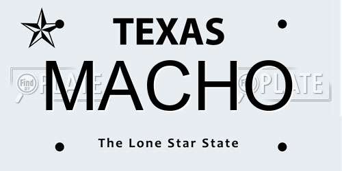 MACHO Texas License Plate
