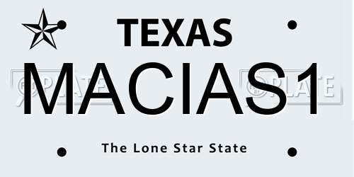MACIAS1 Texas License Plate