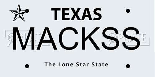 MACKSS Texas License Plate