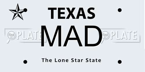 MAD Texas License Plate