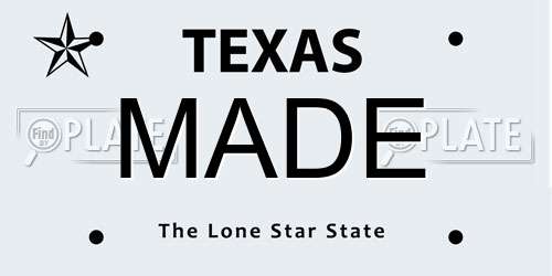 MADE Texas License Plate