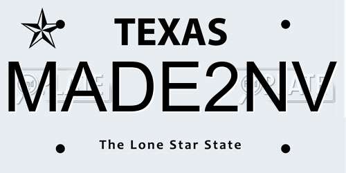 MADE2NV Texas License Plate