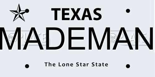 MADEMAN Texas License Plate