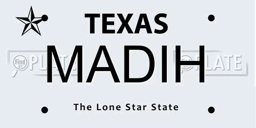 MADIH Texas License Plate