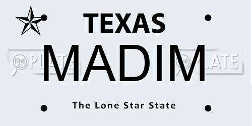 MADIM Texas License Plate