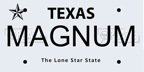 MAGNUM Texas License Plate