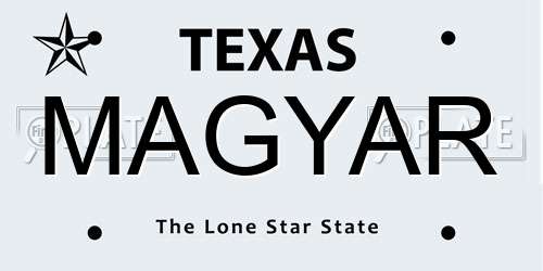MAGYAR Texas License Plate
