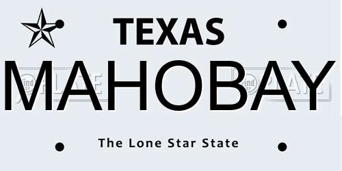 MAHOBAY Texas License Plate