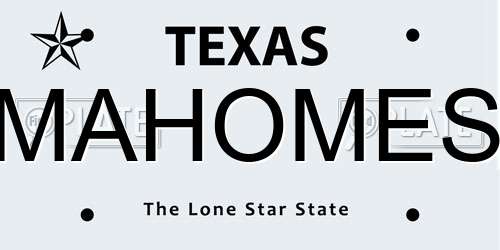MAHOMES Texas License Plate