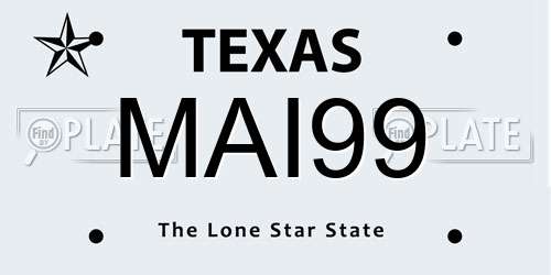 MAI99 Texas License Plate