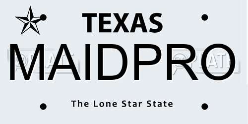 MAIDPRO Texas License Plate