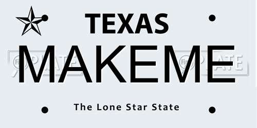 MAKEME Texas License Plate