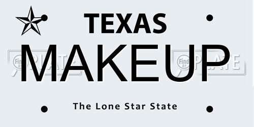 MAKEUP Texas License Plate