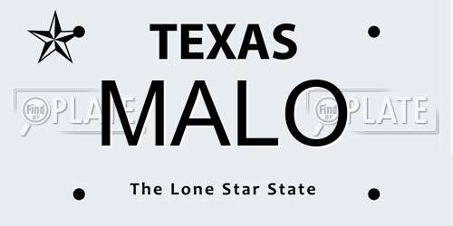 MALO Texas License Plate