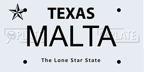 MALTA Texas License Plate