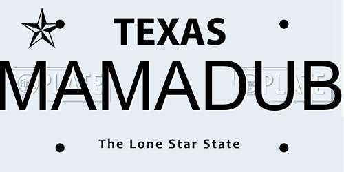 MAMADUB Texas License Plate