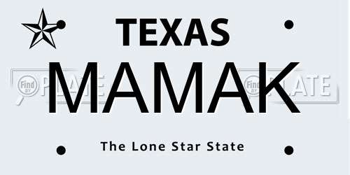 MAMAK Texas License Plate