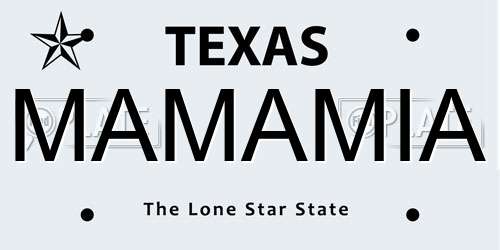 MAMAMIA Texas License Plate